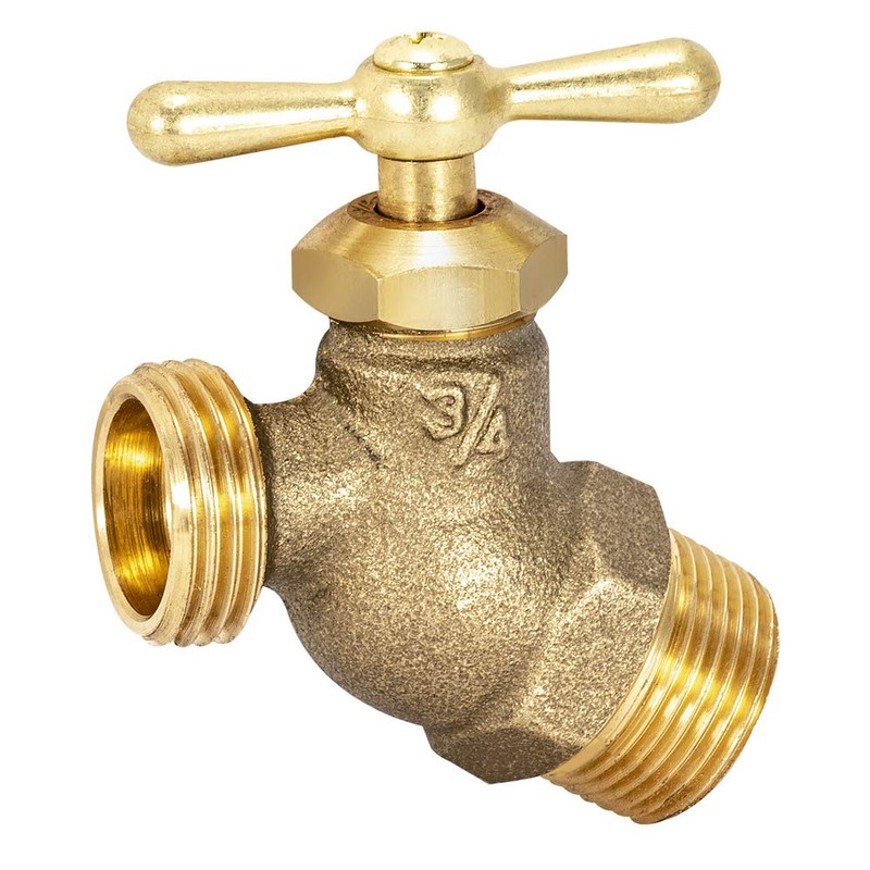 Eastman Male No-Kink Hose Bibb, 3/4 Inch MIP Connection, Brass