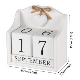 Obling desk calendar, wooden calendar with manual modification, durable, chic accessory for home or office
