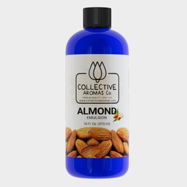 Almond Extract for Baking - Natural Flavoring Emulsion for Cookies, Frosting, Ice Cream, Smoothies & Beverage - 16 fl oz Kosher, Almond Extract by Collective Aromas Co.