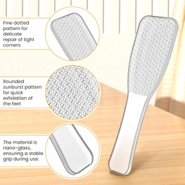 Molain - 2 limas de cristal nano, limpiador de pies, herramienta de pedicura para el cuidado de los pies, herramienta profesional para eliminar la piel dura de los pies, limas de cristal para talones