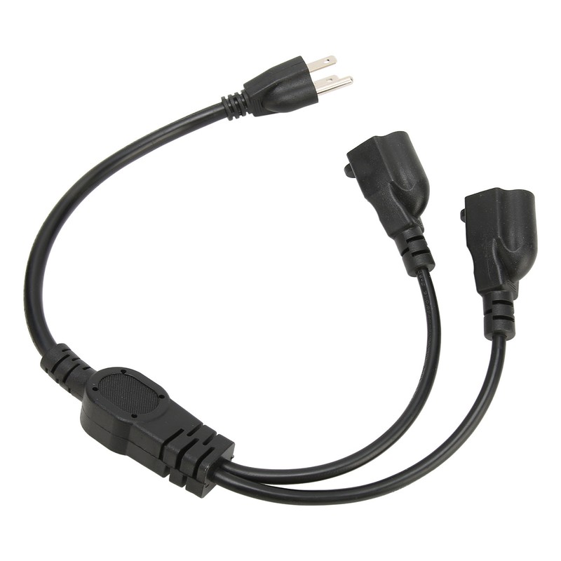 Extension Y Splitter Power Cord 3 Pin 1 to 2