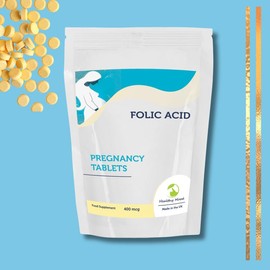 Folic Acid 400mcg Vitamin B9 Pregnancy 90 Tablets - Essential Prenatal Supplement for Maternal Health & Baby's Development