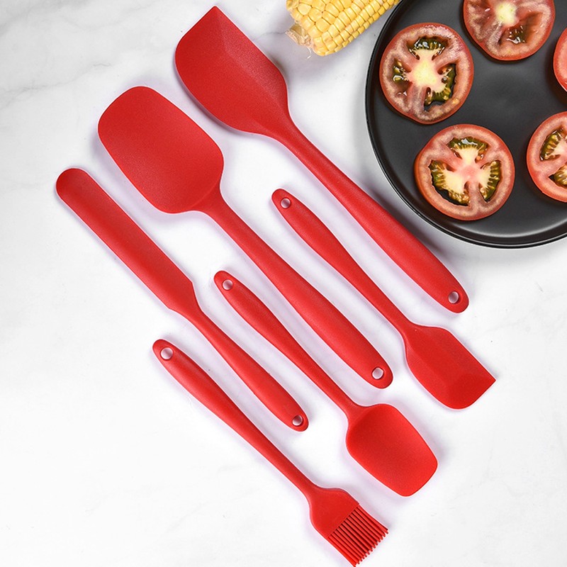 6PCS Set Silicone Spatula Cream Butter Scraper Brush Spoon Kitchen