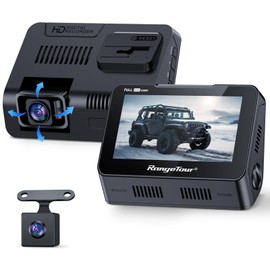 Range Tour Car Dash Cam Front and Rear, Dual Dashcam 170° Wide Angle 4.3-inch Dashboard Cam Waterproof Reverse Camera Driving Recorder with Motion Detection Loop Recording