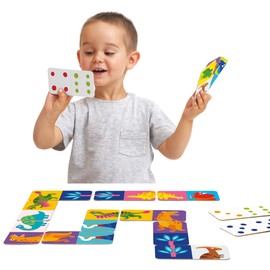 Banana Panda Let’s Play Dino Dominoes Game for Kids - Includes 28 Double-Sided Dinosaur Pieces with 2 Ways to Play, for Ages 2 Years and up