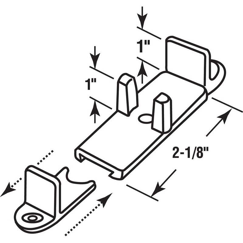 Prime-Line N 7316 Closet Door Adjustable Guide, 1 In. High