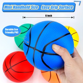 6" Indoor Small Sport Basketball for Kids Adults, Toddler 6 Inch Little Ball for Over Door Mini Basketball Hoop, Replacement Ball, Silence Rubber Basketball for Outdoor Beach Pool Hoop 3PCS with Pump