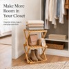 BAMHIGHS 3-Tier Bamboo Folding Shelf, Multi-Purpose Storage Rack for Shoes,