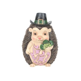 Enesco Jim Shore Heartwood Creek Irish Hedgehog with a Green Hat and Clover Miniature Figurine, 3.75 Inch, Multicolor