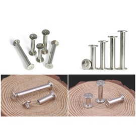 LBY 160pcs Phillips Chicago Screws, M5 x 10/15/20/25/30/35/40/45mm Binding Screw Posts, Book Screws, Binding Barrels and Screws Assortment Kit for Leather Saddles, Purses, Belt Repair, Nickel-Plated