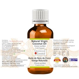 Greenwood Essential Greenwood Essential Natural Virgin Coconut Oil (Cocos nucifera) Cold Pressed (Pack of Three) 100ml X 3 (10 oz)