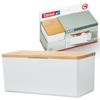 tesa Baboo Bathroom Organiser M with Bamboo Lid, Matt White