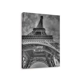 Niwo ART - Eiffel Tower Paris 07, Paris on Canvas, Giclee Wall Art for Home Decor, Gallery Wrapped, Stretched, Framed Ready to Hang (16"x12"x3/4")