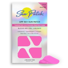 Sun Patch, Reusable Sunblock Patches for Nose, 100% Silicone Sunscreen Nose Patches for UV Protection, Face Stickers with UPF 50, 1 Pack/4 Pairs, Pink (Golf, Surf, Swim, Ski & Snow, Outdoors)