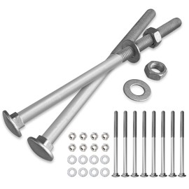 1/2" x 8" (8 pcs) Galvanized Carriage Bolt Kit, Hot Dip Galvanized Q235 Steel for Exterior Use, Rust-Resistant, Includes 1/2" M12 Flat Washers and 1/2" M12 Nuts, Ideal for Dock Maintenance