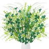 MHMJON 8 Pcs St. Patrick's Day Decorations Artificial Shamrock Flower
