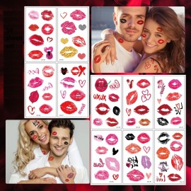 Unbranded 10Sheets Romantic Valentine Love Red Lips Nail Art Face Arm Body Stickers NH28