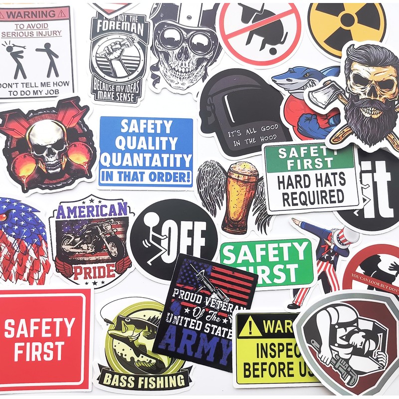 Hilarious Welder Hard Hat Stickers Hazard Warning Welding Helmet Decals