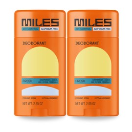 Miles Kids Deodorant for Boys and Girls - Aluminum Free Deodorant for Kids and Teens, Natural, Hypoallergenic, Made in USA - Fresh Scent - 2-Pack