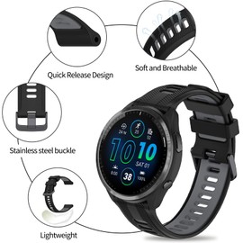 Baaletc Compatible with Garmin Forerunner 945/ Forerunner 935 Watch Bands, Soft Silicone Sports Garmin 935/Fenix 5/Fenix 5 Plus Watch Band Replacement for Garmin Forerunner 945 Smartwatch