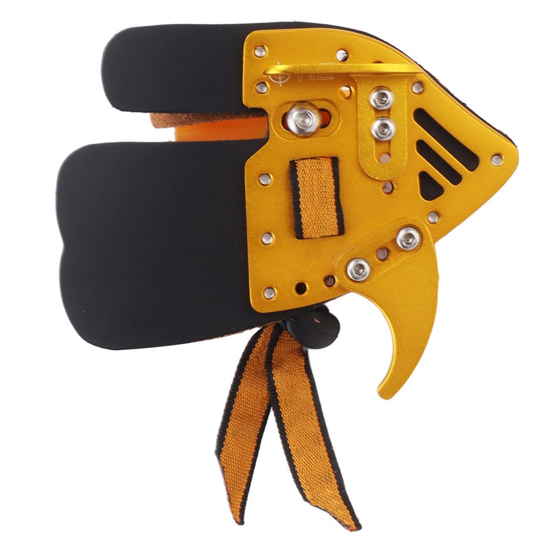 Shooting Tabs Golden Gold and Black Leather Archery Finger Guard