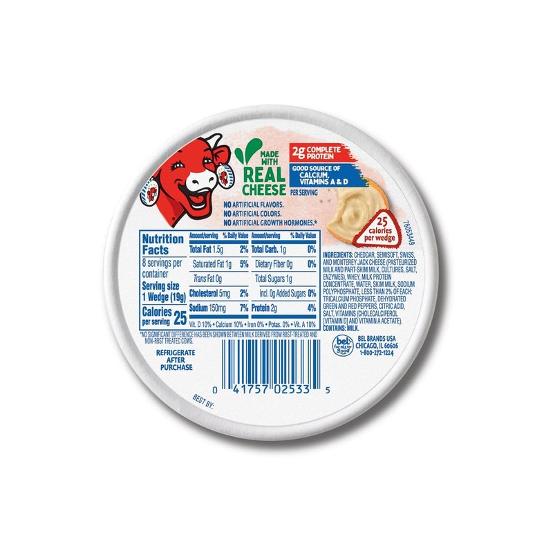 The Laughing Cow, Spreadable Cheese Wedges, 6oz Round (Pack of