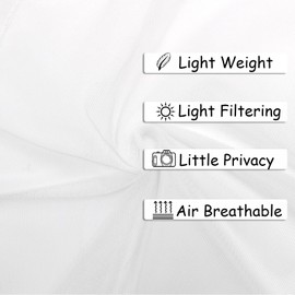 SK Studio Navy Blue Outdoor Sheer Curtains for Patio Waterproof 2 Panels Privacy Screen Mesh Net Outside Curtains Rod Pocket for Gazebo, Porch, Pergola, 63W x 120L