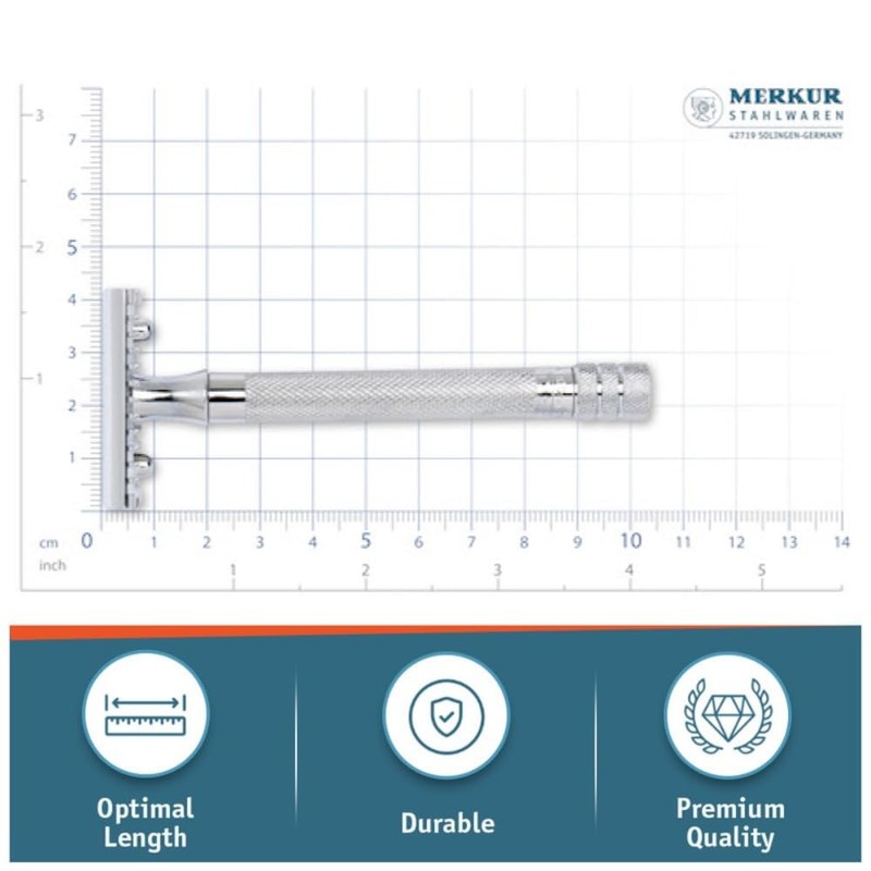 MERKUR 25C Double Edge Safety Razor in Bright Chrome with