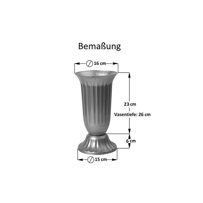 Engelland Round Plastic Garden or Grave Vase with Removable Base