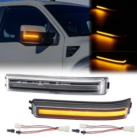 Aexploer Side Mirror Turn Signal Lights Clear LED Assembly F150 2009-2014/for Mark LT 2010 2011 2012 2013 2014 Blink Turn Marker Lamp (Clear Len Yellow Light) for Lincoln for Mark 2010