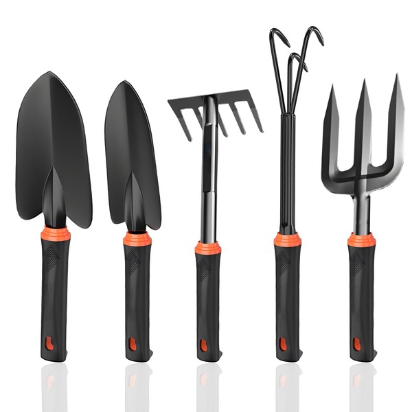 Garden Tool Set, 5 Pcs Carbon Steel Gardening Hand Tools