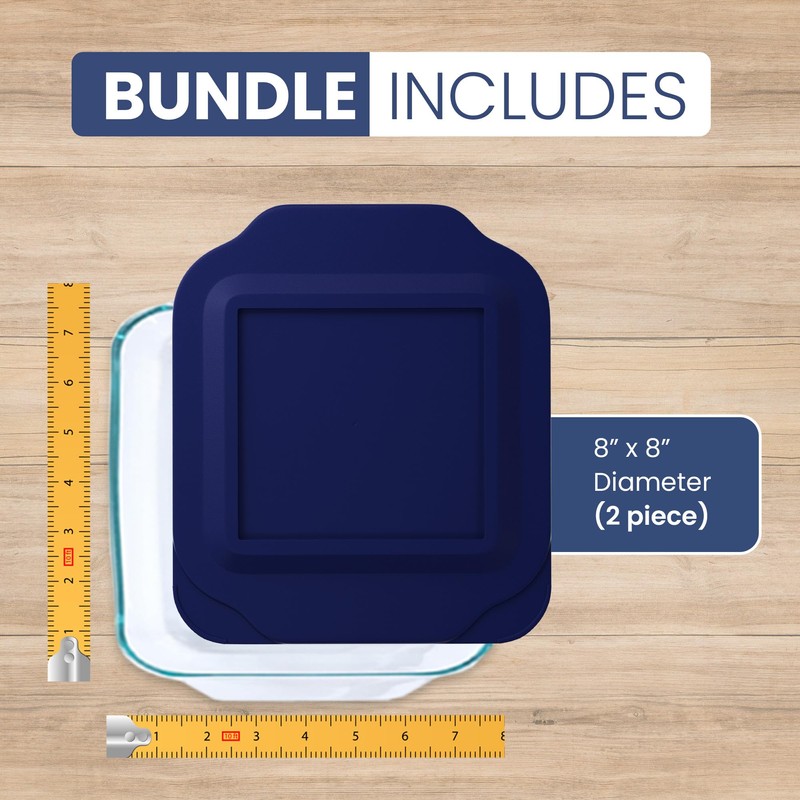 MRX Solutions Replacement Lid Cover for Pyrex 2-QT 8"x8"Glass Baking