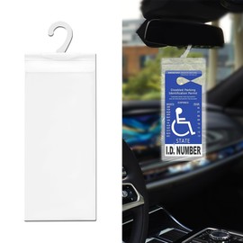 Lyxheth Handicap Placard Holder for Auto, Car Parking Holder, Ultra Transparent Handicapped Placard Holder Protector Hanger Sleeve, Disabled Parking Permit Sign Protector Fit Disability Parking (1PCS)