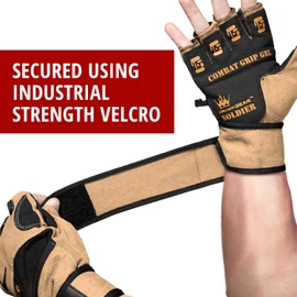 Weightlifting Gloves for Crossfit Workout Training - Fitness Gym Bodybuilding Gloves for Men or Women - Best for Heavy Weight Lifting Exercise Integrated W. Full Wrist Support Wraps (Desert Tan, M)