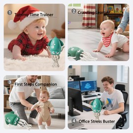 Treayes Electric Crawling Dancing Octopus Toy for Walking Baby Boy Girl 0-6 6-12 12-18 Months, Infant Tummy Time Musical Magic Dancing Squid Toy for 3 4 5 6 7 8 9 10 11 12 Toddler 1st Birthday Gift