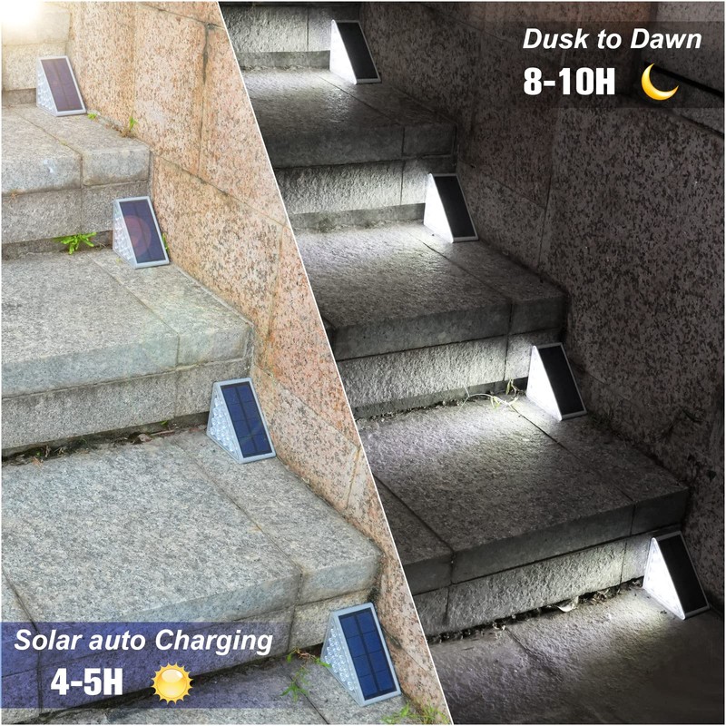 VOLISUN Solar Stair Lights 16 Pack, Solar Step Lights Waterproof