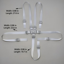 LACHT Hauck High Chair Accessories, 5-Point Safety Belt, High Chair, Seat Belt, Multifunctional Child Safety Belt with 2 Shoulder Padding, Retaining Strap for Prams, Buggies (Grey)