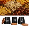 3Pcs Coffee Tea Sugar Container Set Bamboo Lid Durable Iron
