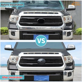 Aunginsy Car Front Emblem Trim Cover Compatible with Toyota Tundra 2007-2017, Front Hood Center Grille Emblem Badge Logo Cover Circle Ring Decorative Overlay ABS Accessories, American Flag Pattern
