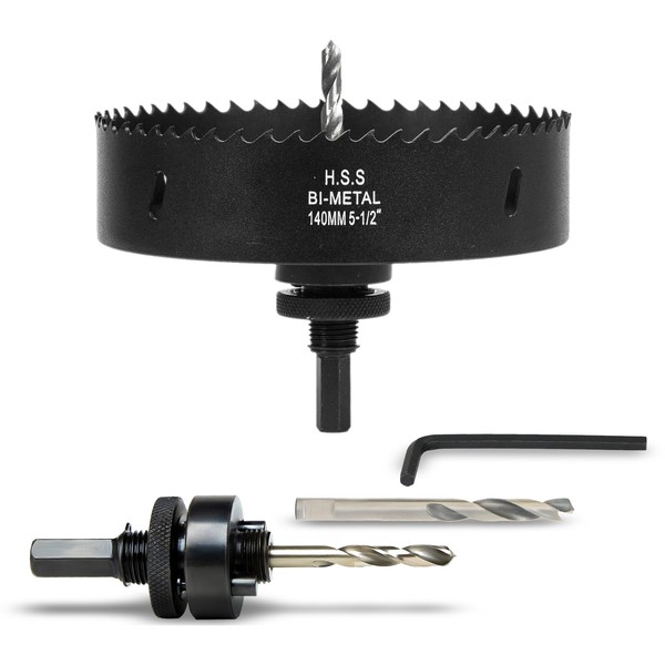 VIKITON 5-1/2 Inch Hole Saw with Arbor for Wood Metal