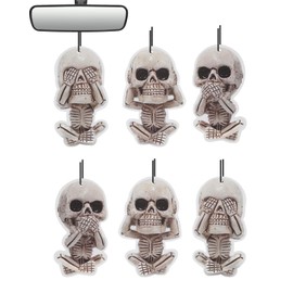 BOCACUE Horror Car Air Freshener, 6Pcs Evil Skull Hanging Scent Cards