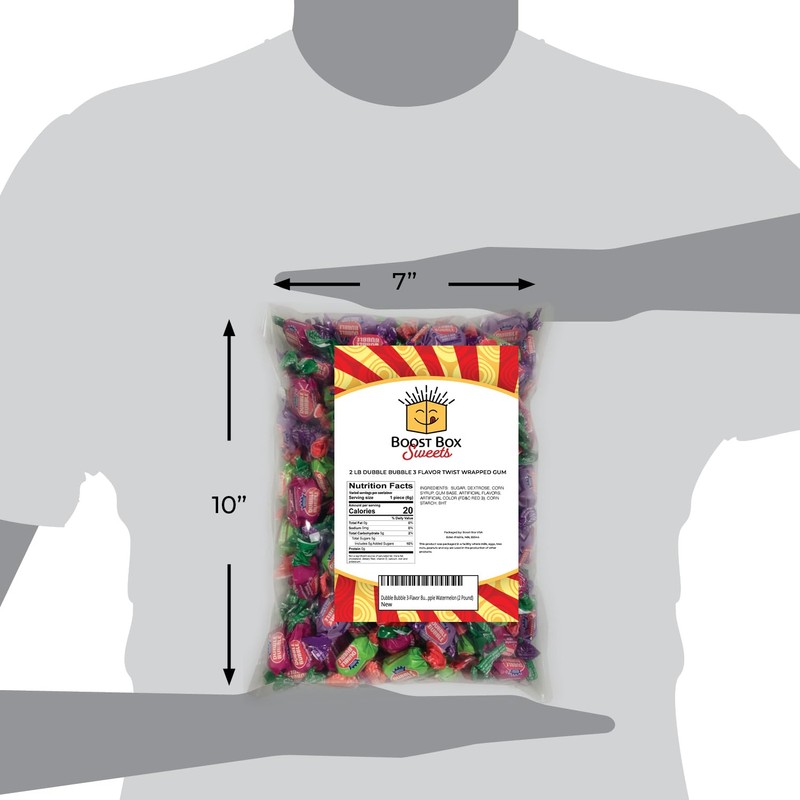 Dubble Bubble 3-Flavor Bubblegum Individually Twist Wrap Bulk Candy Grape