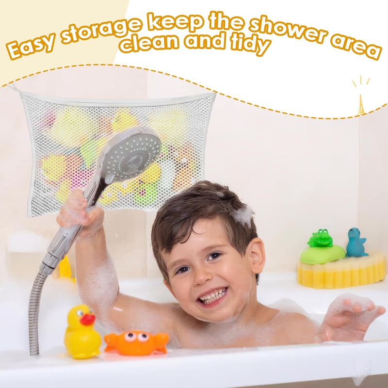 2 Pcs Bath Toy Storage, Large Bath Toy Storage Mesh