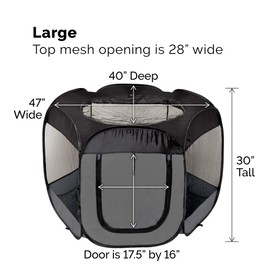 Furhaven Pet House for Dogs and Cats - Indoor-Outdoor Pop Up Playpen and Exercise Pen Dog Tent Puppy Playground, Gray, Large