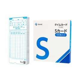 TOKAIZ S Card TC-002, 100 Sheets Included, Compatible with Aggregation Function, Card Number 001-100, Time Card, Time Recorder, TR-002s Series Only