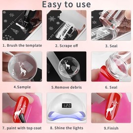 French Tip Tool,Nail Art Stamper Kit for DIY together,Home Manicure Starter Tool Salon(2 PCS)