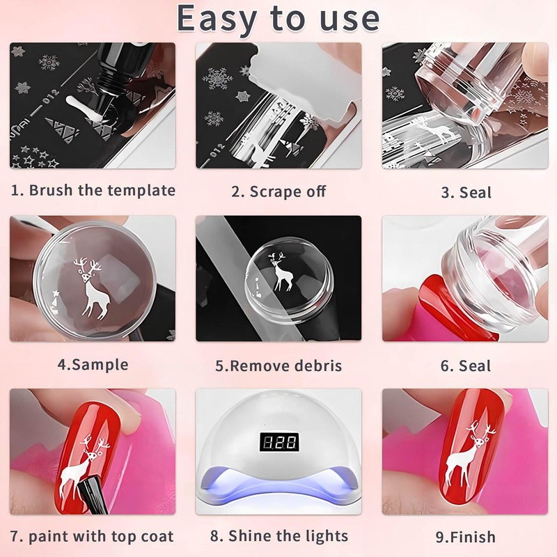 French Tip Tool,Nail Art Stamper Kit for DIY together,Home Manicure