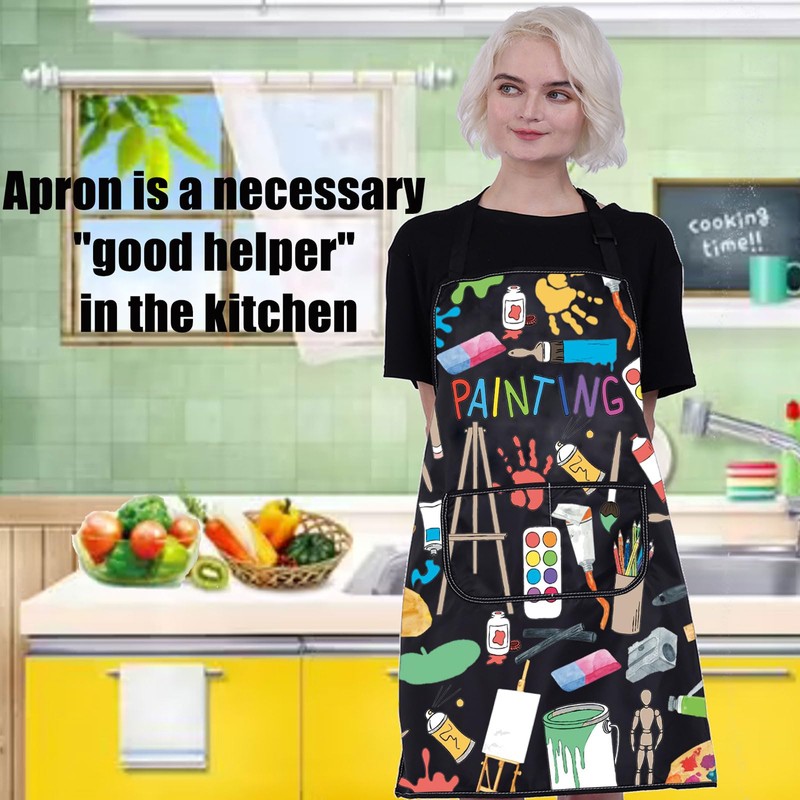 PXTIDY Painting Apron Paint Artist Apron with Pockets Waterproof Artist