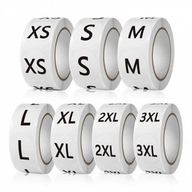 Neukkim Store White Clothing Size Label Stickers Round XS 3ea