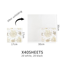 40 Napkins, Party, Party Napkins, Creative Fun Napkins, Gold Foil Pattern Napkins, Table Napkins, Graduation Cocktail Napkins, Foldable Napkins